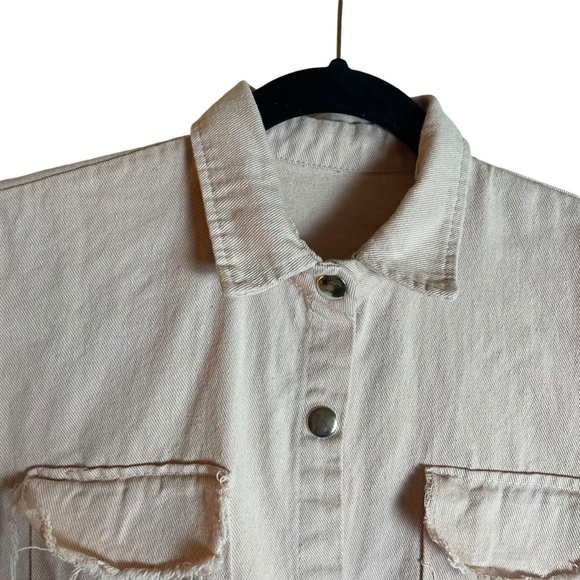 NYX Cosmetics France Button Up Denim Shirt Light Pink ASIS Medium? - Picture 5 of 9